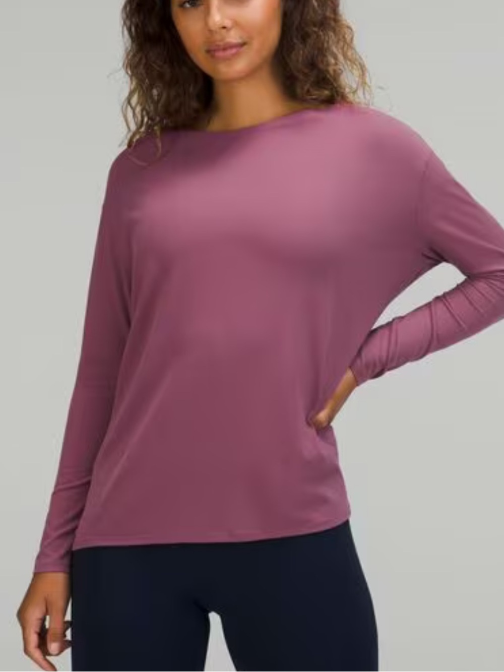 lululemon athletica back in action Long-Sleeve Top - Mauve